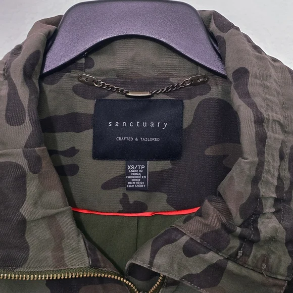 Sanctuary Camo Military Moto Denim Jacket XS - Picture 5 of 6